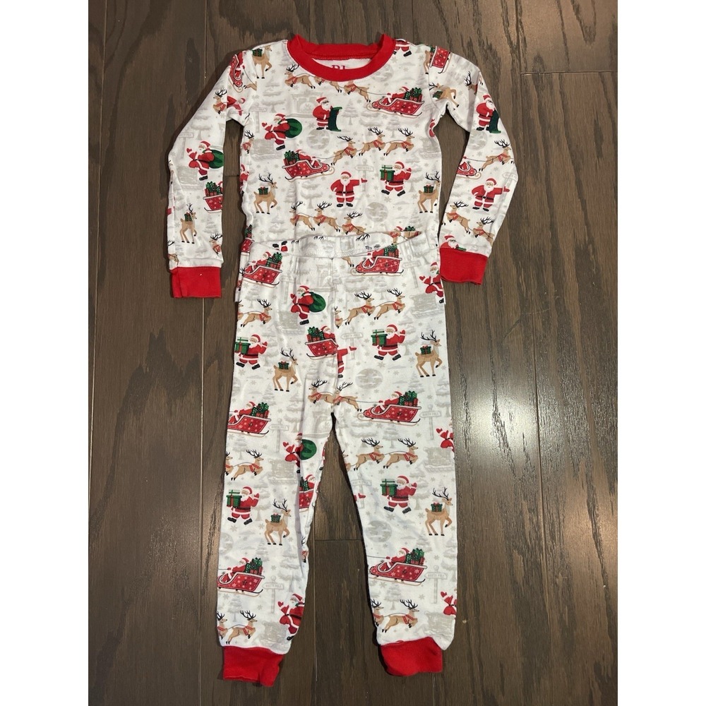 PJ Place 2T Christmas‎ Pajama Set Santa Sleigh Reindeer